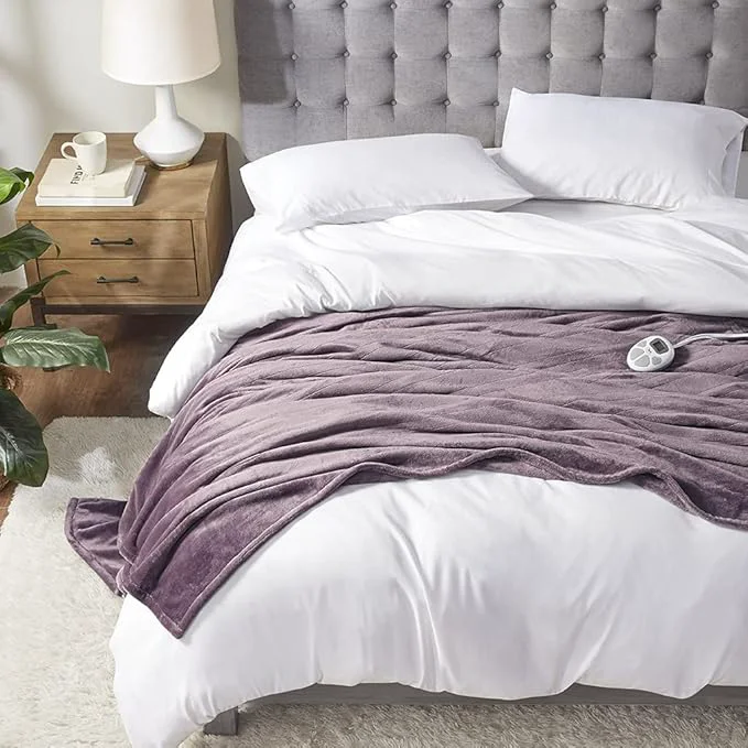 Verified Serta Luxuriously Soft Plush Electric Blanket Fast Heating Cozy Cover Safety High-End