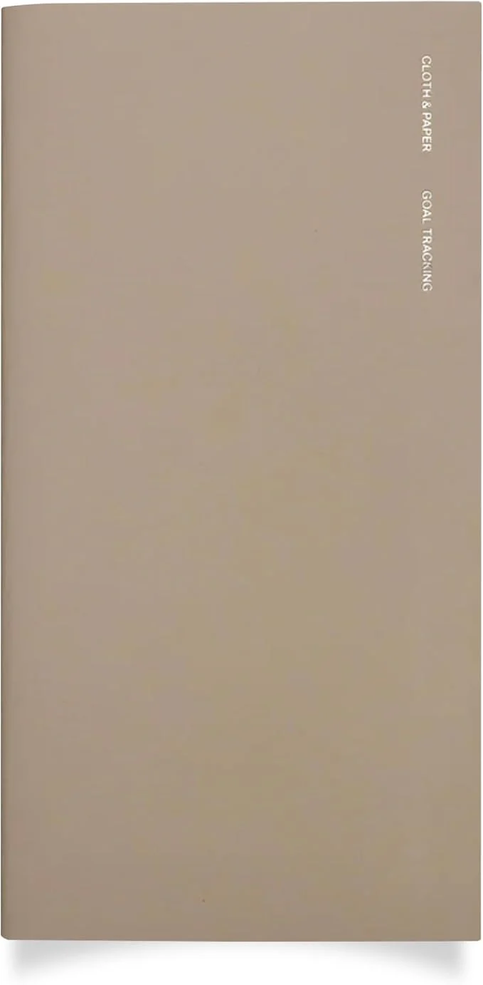 Clean Cloth Paper Travel Notebook Goal Tracker – Ibiza A5 Slim Goal Planner Natural
