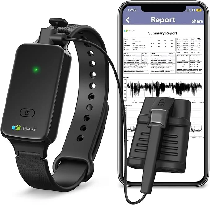Easy-to-Use SleepO2 Wrist Recording Pulse Oximeter by EMAY Continuous Pulse Oximeter to Convenient