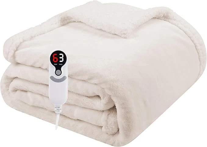 Trendy Electric Heated Blanket Throw Size 50 x60 Soft Flannel Premium Material