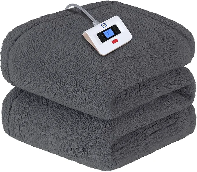 Safe Sealy Electric Blanket Full Size Soft Sherpa Heated Blanket Single Control Premium Material