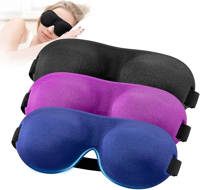 Clean YIVIEW Sleep Mask for Back and Side Sleeper Pack of 3 Light Blocking 3D Reusable