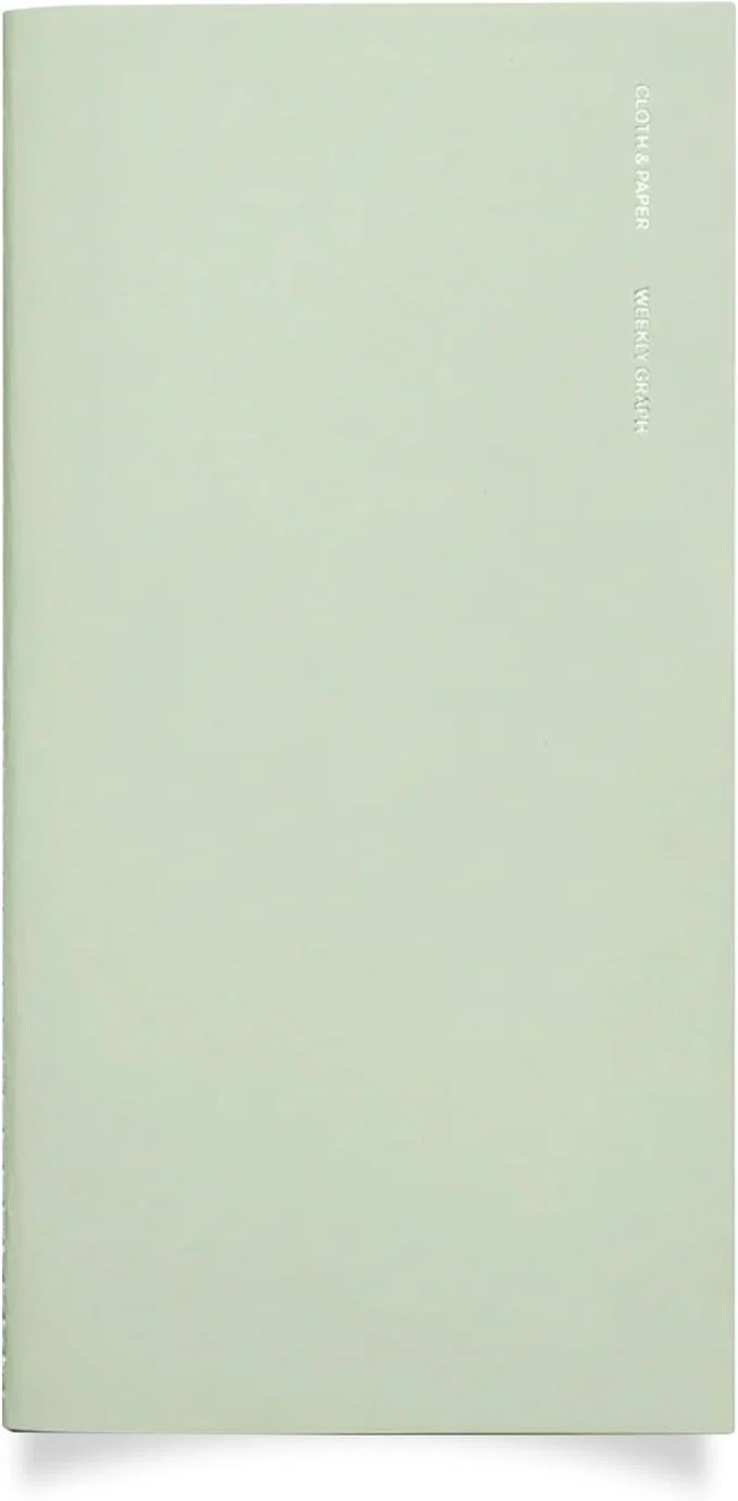 Quality Cloth Paper Travel Notebook Weekly Planner Graph – Matcha A5 Slim Weekly Enhanced