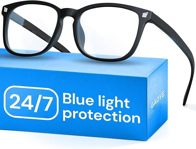 Safe Gaoye Matte Black Blue Light Glasses Green