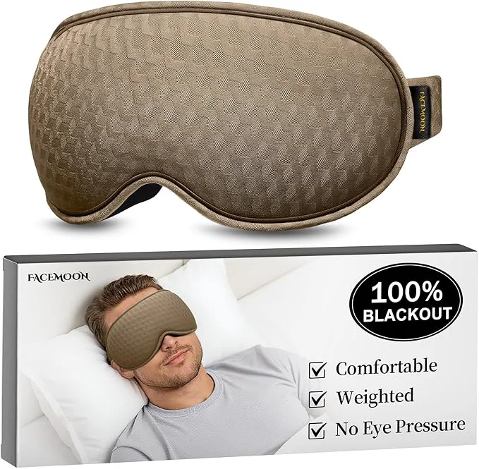 Durable Sleep Mask for Deep Rest – 3D Weighted Design Light Blocking Comfortable Healthy