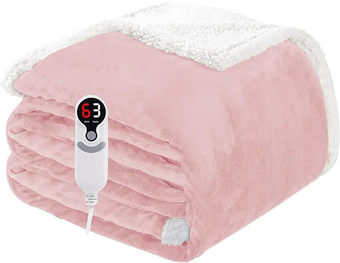 Comfortable Electric Heated Blanket Full Size 72 x84 Soft Flannel Recyclable