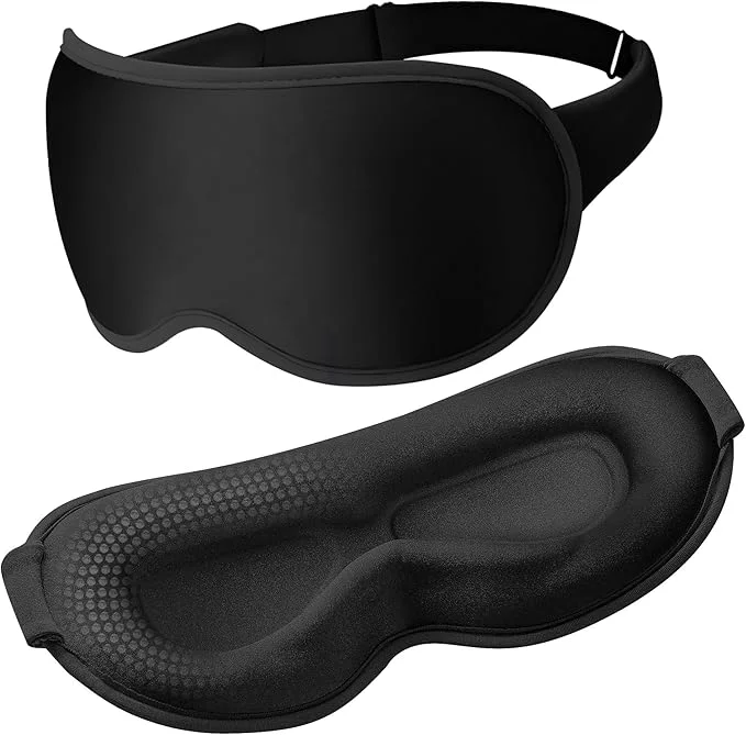 Breathable Blackout Sleep Mask for Men Women Weighted 3D Contoured Night Eye Cover Smart