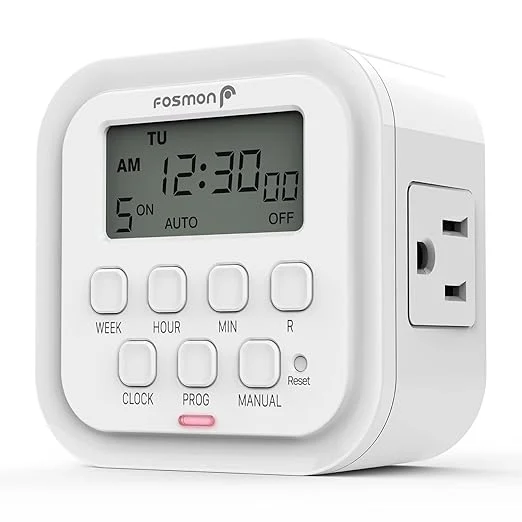 Superior Fosmon 7 Day Digital Timers for Electrical Outlets Indoor Plug-in Light Timers Clean