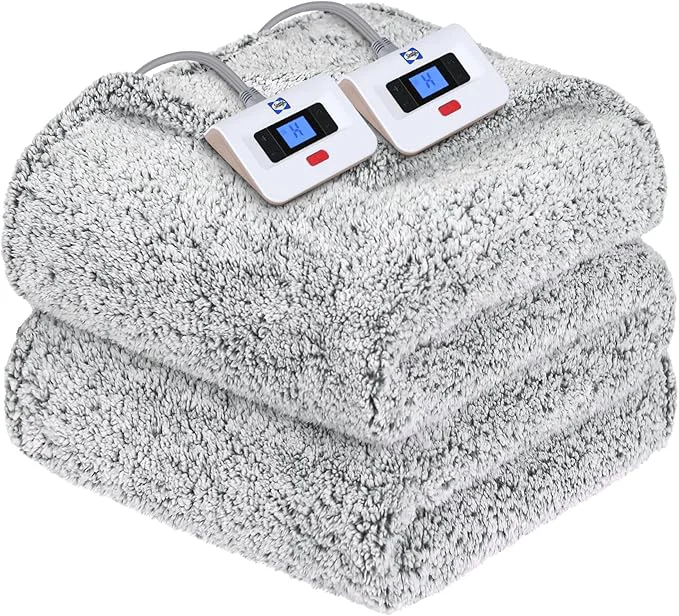 Specialty Sealy Electric Blanket Queen Size Dual Control Soft Sherpa Heated Blanket Eco-Friendly