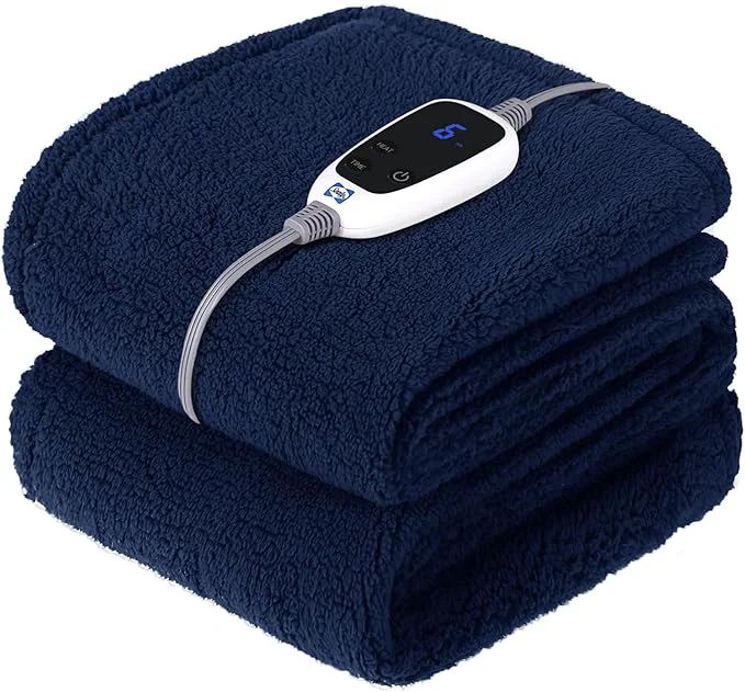 Refined Sealy Electric Blanket Heated Throw 50 x60 Soft Double Sherpa Super Cozy Original Design
