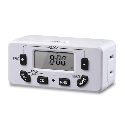 Original Fosmon 7 Day Digital Timers for Electrical Outlets Indoor Plug-in Light Timers Easy-to-Use