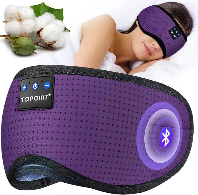 Fine TOPOINT Sleep Mask Headphones Bluetooth Wireless 5.4 Breathable Cotton Eye Mask Artisan