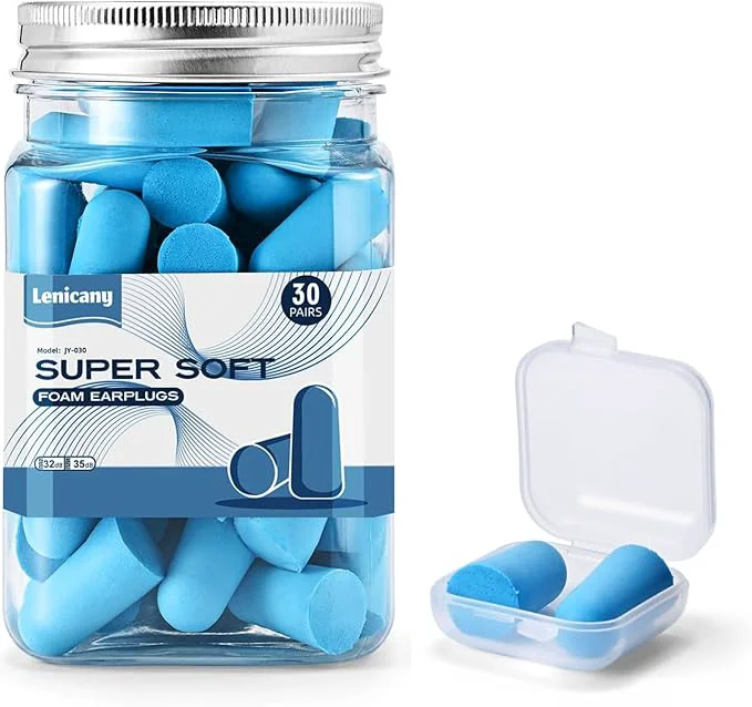 Top-Quality Lenicany 30Pair Soft Foam EarPlugs 32dB Disposable Sound Blocking Noise Effective