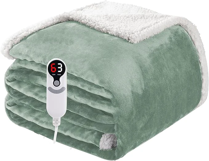 Easy-to-Use Electric Heated Blanket Full Size 72 x84 Soft Flannel Relaxed