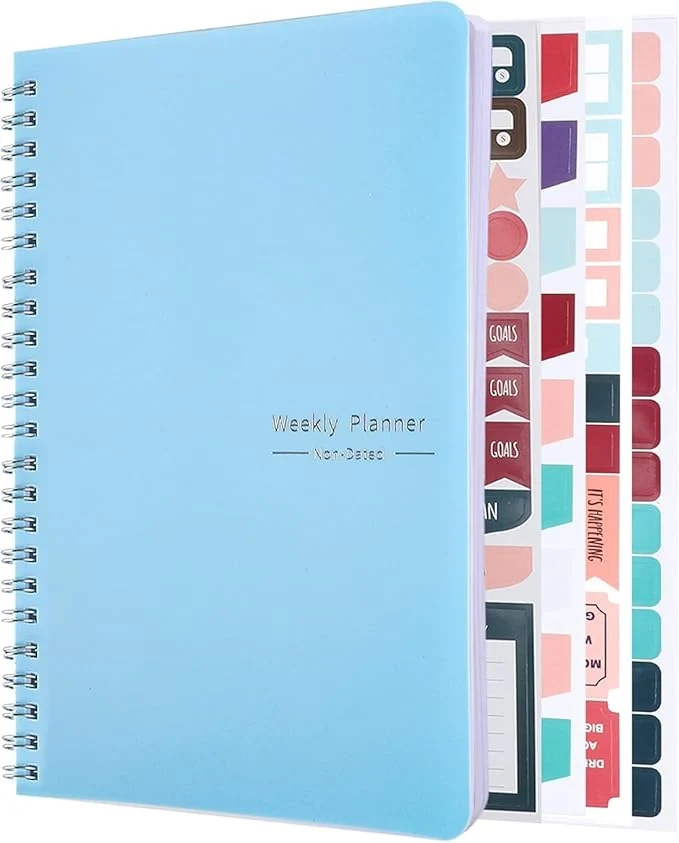 Safe Undated Weekly Planner with Habit Tracker 52 Weeks To Do List Notebook A5 Top-Quality