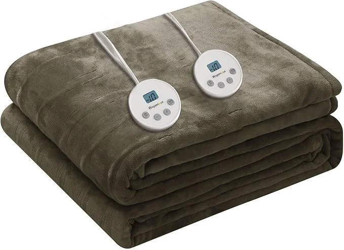 Fashionable Wapaneus Heated Blanket Electric Queen Size 84 x90 -Dual Control Powerful