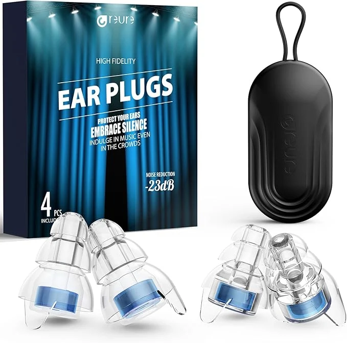 Top-Quality Reure High Fidelity Concert Ear Plugs Noise Cancelling Silicone Ear Plugs 2 Stylish
