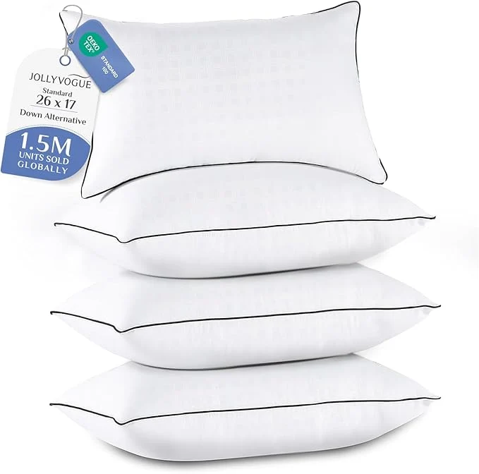High-Performance JOLLYVOGUE Pillows Standard Size Set of 4 Collection Bed Pillows Efficient