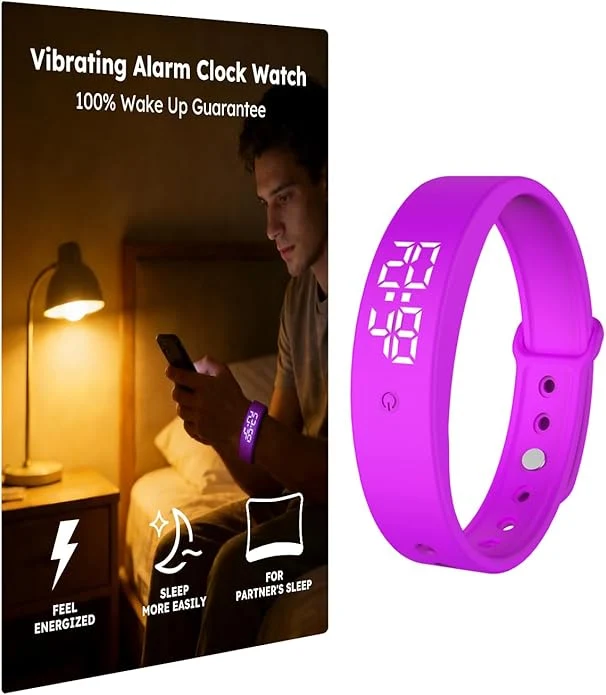 Advanced Vibrating Alarm Clock Watch for Heavy Sleepers Silent Wake Up Bracelet Smart Effective
