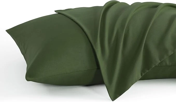 Flexible NTBAY Queen Pillow Cases Set 2 Pack Brushed Microfiber 20×30 Inches Olive Top-Quality