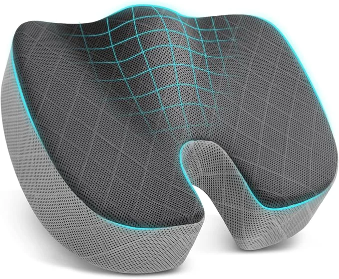 Fast TushGuard Office Car Seat Cushion Non-Slip Sciatica Back Coccyx Tailbone Organic