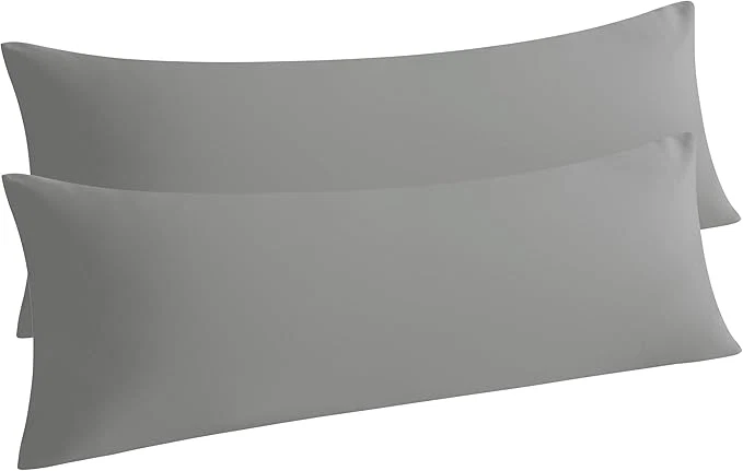 Safe NTBAY 2-Piece Body Pillowcase Set 20×54 inches Smoke Grey Microfiber Smooth