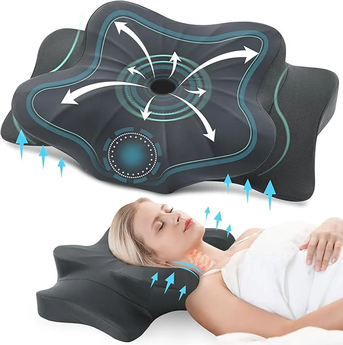 Organic DONAMA Cervical Pillow for Neck and Shoulder Pain Relief Cooling Contour Refined