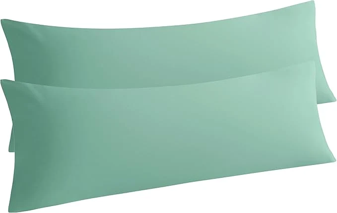 Authentic NTBAY Microfiber Body Pillowcase Set 20×54 Inches Mint Green Fade Resistant Fine Crafted