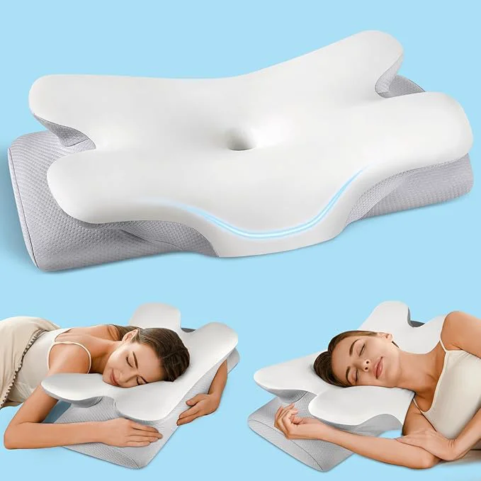 Genuine Cervical Neck Pillow for Pain Relief Sleeping Cooling Ergonomic Contour Side Pure