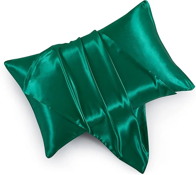 Premium Satin Pillowcases with Zipper （20×26） Standard Size Pillowcases Set of 2 Detailed