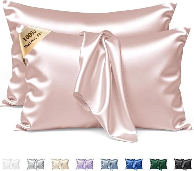 Secure Silk Pillow Cases 2 Pack Queen Size Mulberry Silk Pillowcase Set of 2 Recyclable