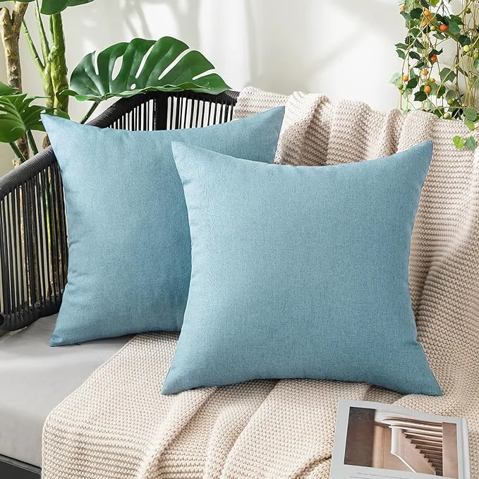 Recyclable MIULEE Pack of 2 Decorative Outdoor Solid Waterproof Throw Pillow Covers Faux Clean