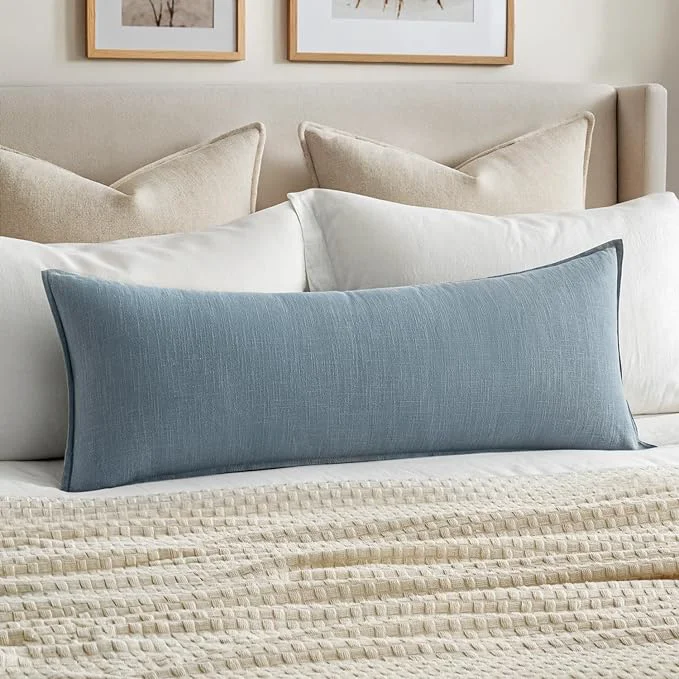 Enhanced MIULEE Decorative Long Lumbar Throw Pillow Cover Natural