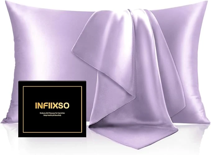 Relaxed INFIIXSO Mulberry Silk Pillow Cases King Size Set of 2 Silk Pillowcase Versatile