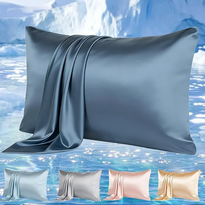 Premium Cooling Pillowcases Set of 2 for Hot Sleeper Night Sweats Beauty Sleep Reduces First-Class