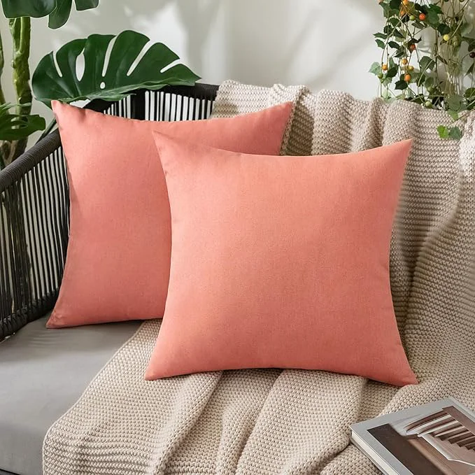 Breathable MIULEE Pack of 2 Decorative Outdoor Solid Waterproof Throw Pillow Covers Spring Prestigious