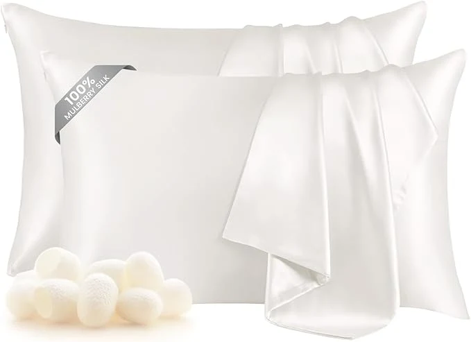 High-End THXSILK Set of 2 Pure Mulberry Silk Pillowcases Refined