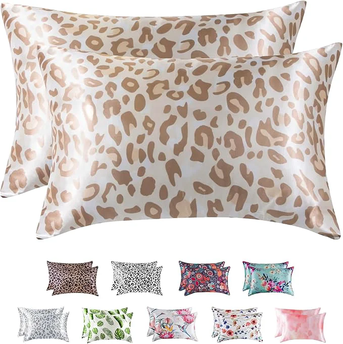 Organic MR HM Satin Pillowcase for Hair and Skin Silk Satin Pillowcase 2 Pack Fast