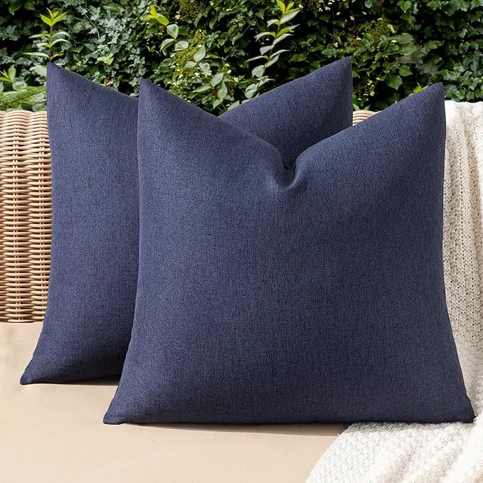 Carefully Designed MIULEE Pack of 2 Decorative Outdoor Solid Waterproof Throw Pillow Covers Euro Lightweight