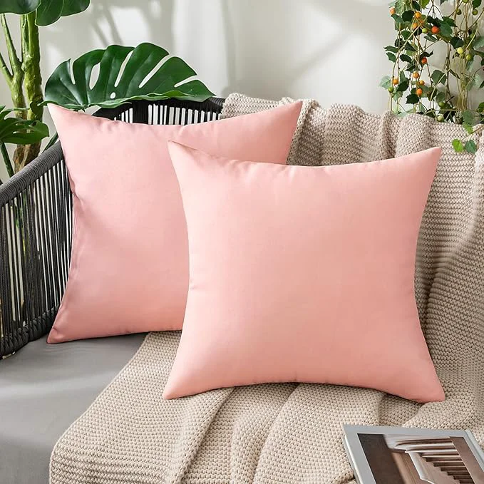 Outstanding MIULEE Pack of 2 Decorative Outdoor Solid Waterproof Throw Pillow Covers Spring High-Grade