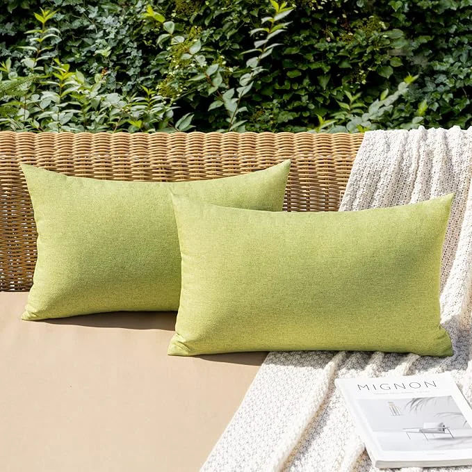 Powerful MIULEE Pack of 2 Decorative Outdoor Solid Waterproof Throw Pillow Covers Spring Crafted