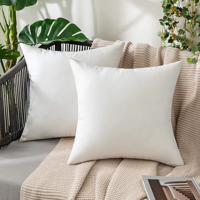 Expertly Made MIULEE Pack of 2 Decorative Outdoor Solid Waterproof Throw Pillow Covers Faux Innovative