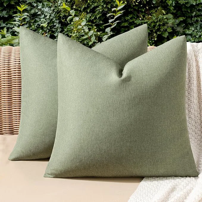 Outstanding MIULEE Pack of 2 Decorative Outdoor Solid Waterproof Throw Pillow Covers Spring Soft