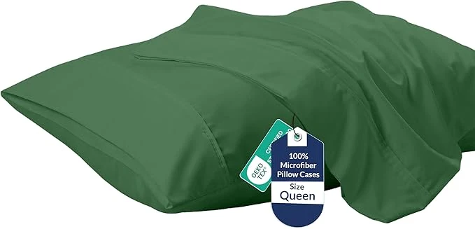 Easy-to-Use Royale Linens Queen Pillowcase Set of 2 Reusable