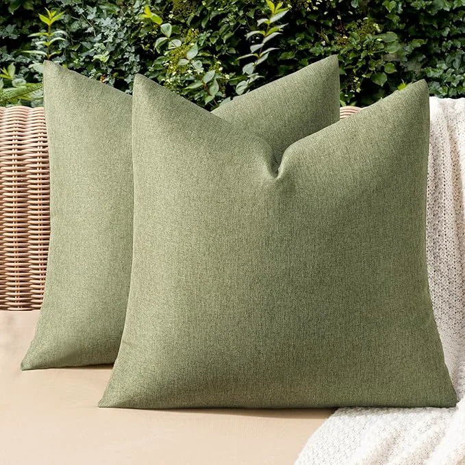Exceptional MIULEE Pack of 2 Decorative Outdoor Solid Waterproof Throw Pillow Covers Euro Fast