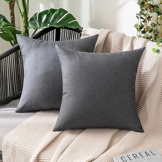 Authentic MIULEE Pack of 2 Decorative Outdoor Solid Waterproof Throw Pillow Covers Euro Prestigious