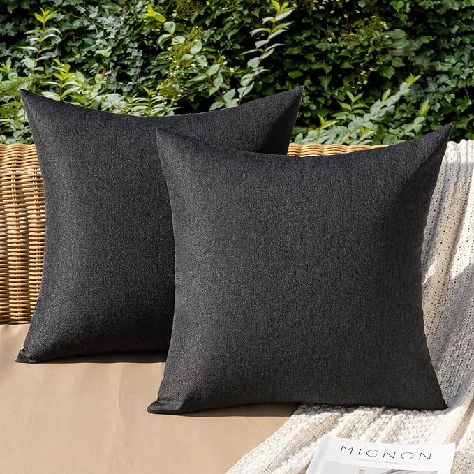 Original Design MIULEE Pack of 2 Decorative Outdoor Solid Waterproof Throw Pillow Covers Euro Pure