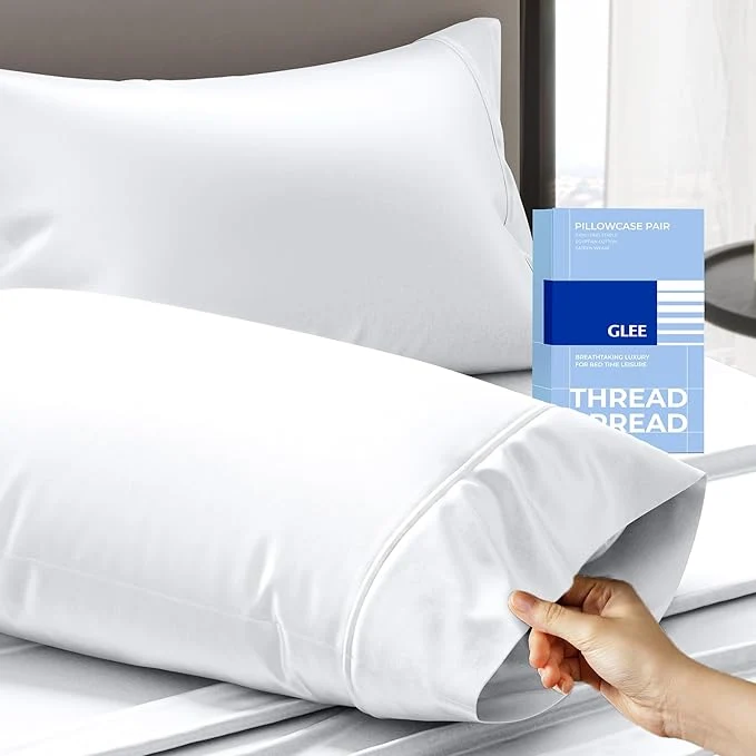 Dependable Thread Spread Cotton Pillow Cases Queen Size Set of 2 Trusted