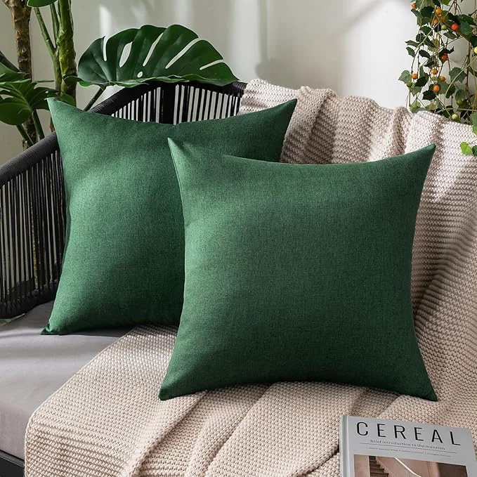 Genuine MIULEE Pack of 2 Decorative Outdoor Solid Waterproof Throw Pillow Covers Faux Fashionable