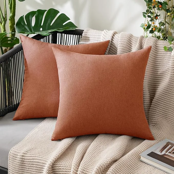 Fine Crafted MIULEE Pack of 2 Decorative Outdoor Solid Waterproof Throw Pillow Covers Euro High-End